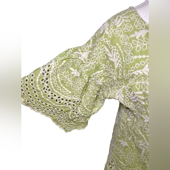 Unbranded Green and White Eyelet Top - Picture 4 of 12